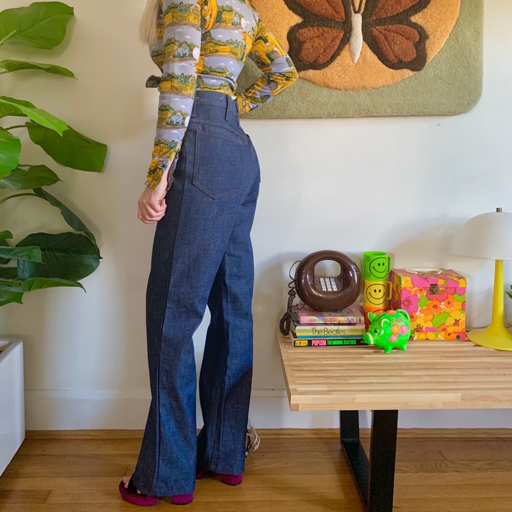 Deadstock 70s crisp bootcut flares unisex 32x32 - Picture 5 of 5